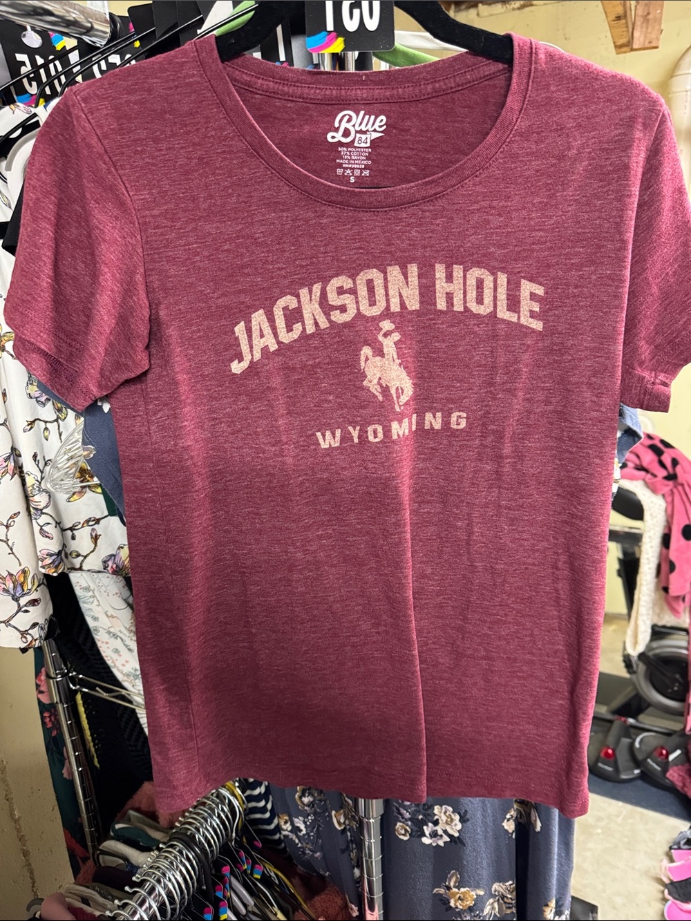 Blue 84 Jackson Hole Wyoming Graphic Tee - Maroon Heather